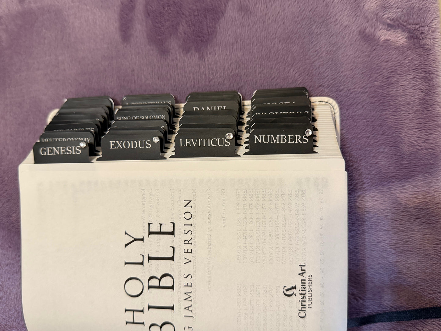 Pearlized White Wreath Design Compact Large Print KJV Holy Bible