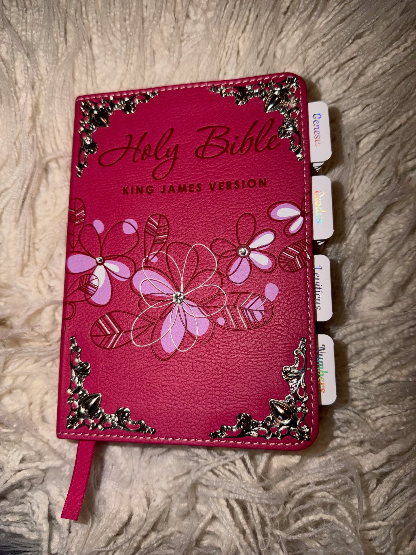 Pink Blossom KJV Holy Bible