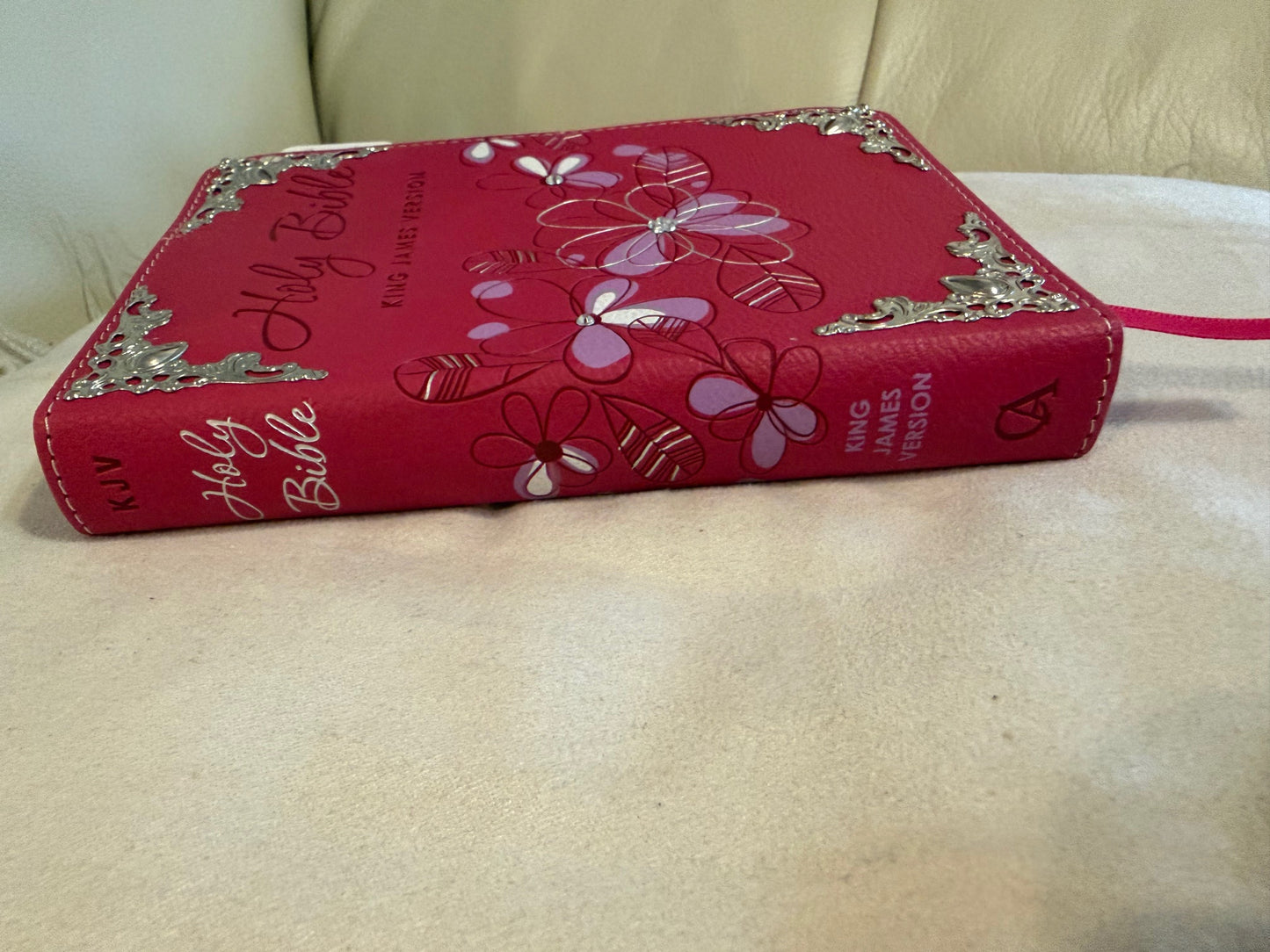 Pink Blossom KJV Holy Bible