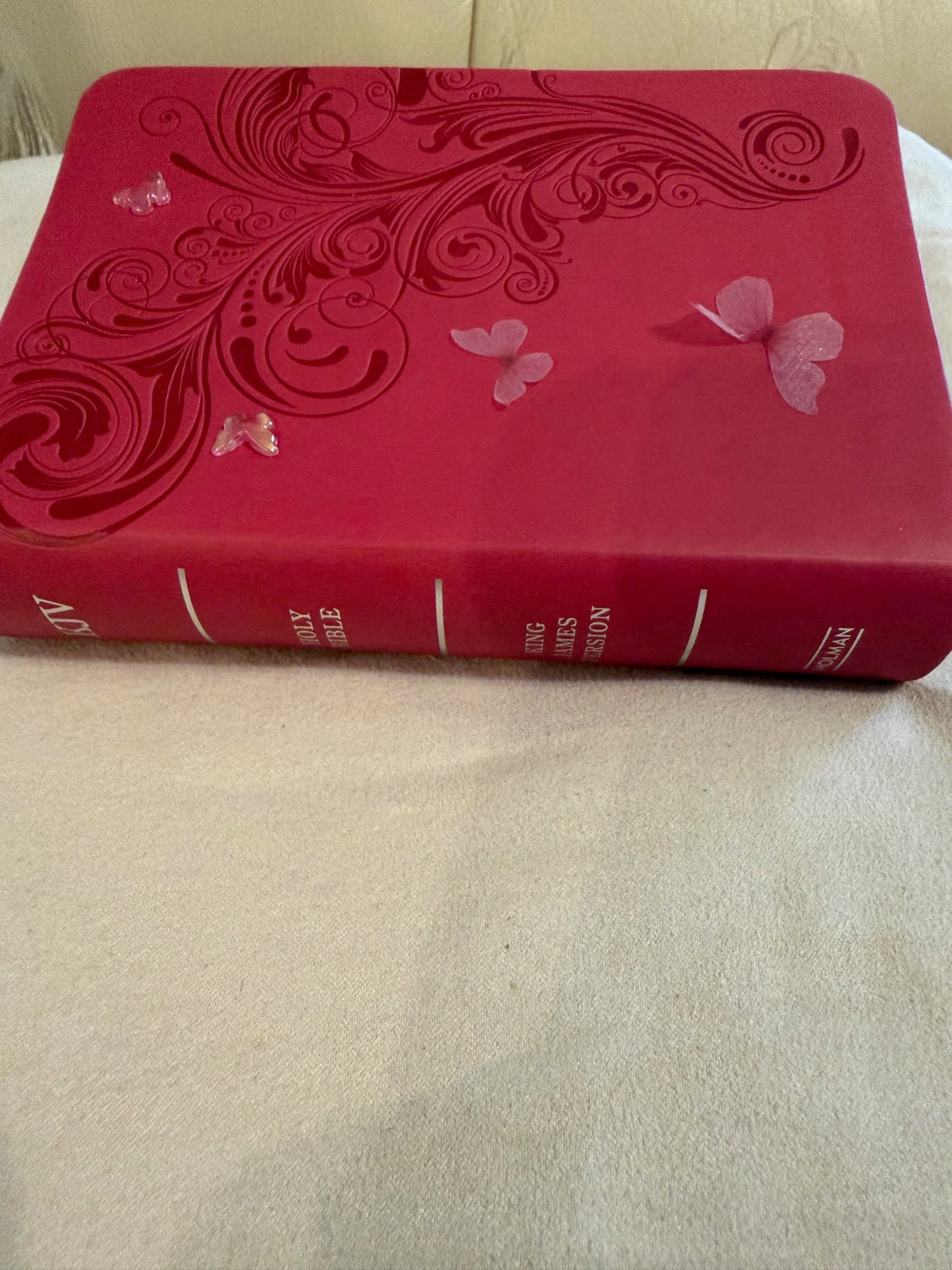 Pink Designed KJV Large Print Compact Reference Bible